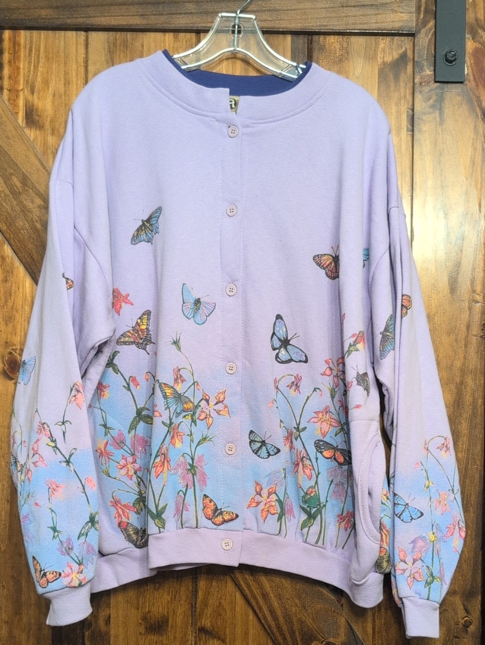 Vintage Artisans Butterfly Button Sweater Cardigan Sz. XXL